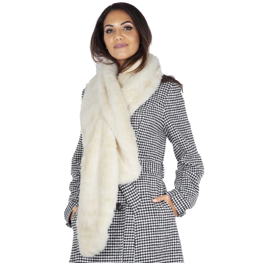 Voodoo Vixen - Fake fur Scarf - Cream